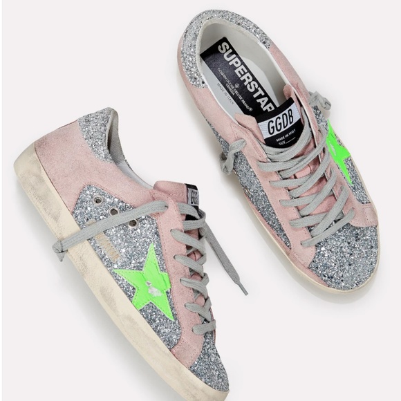 NIB Golden Goose Superstar Neon Glitter - Picture 3 of 6